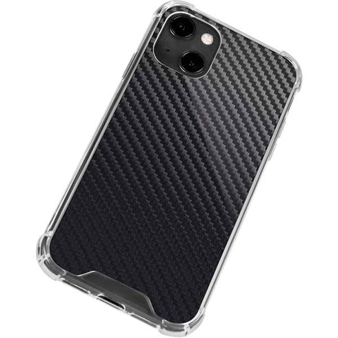 Black Carbon Fiber Specialty Texture Material iPhone 14 Clear Case